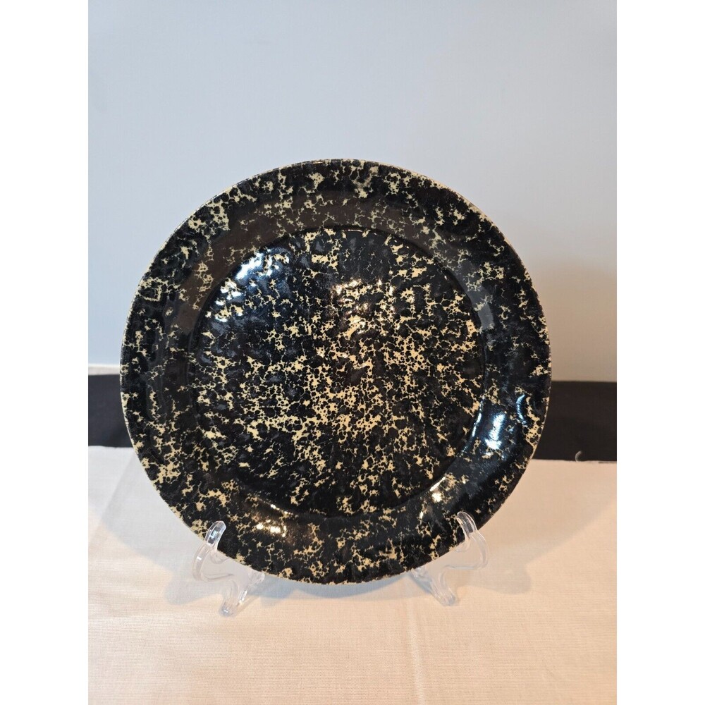 Bennington Potters Black Agate Sponge Ware 8 3/4" Side/Salad/Dessert Plate